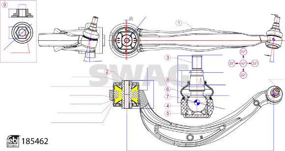 Swag 33 10 9928 - Рычаг подвески колеса autosila-amz.com