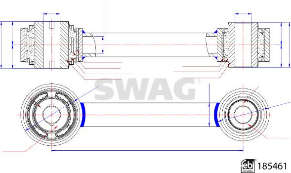 Swag 33 10 9927 - Тяга / стойка, подвеска колеса autosila-amz.com