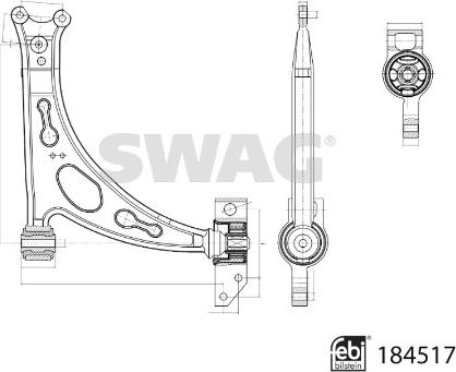 Swag 33 10 9416 - Рычаг подвески колеса autosila-amz.com