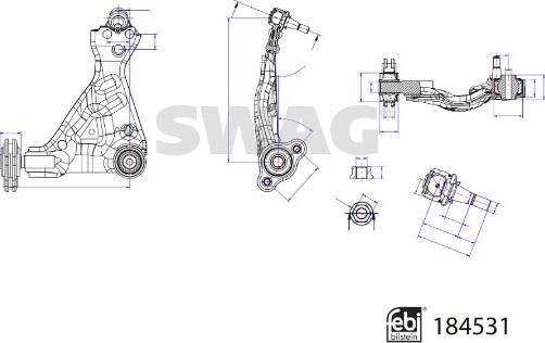 Swag 33 10 9424 - Рычаг подвески колеса autosila-amz.com