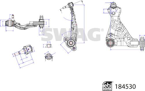 Swag 33 10 9423 - Рычаг подвески колеса autosila-amz.com