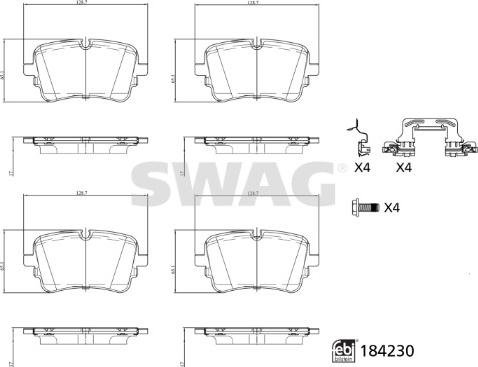 Swag 33 10 9320 - Тормозные колодки, дисковые, комплект autosila-amz.com