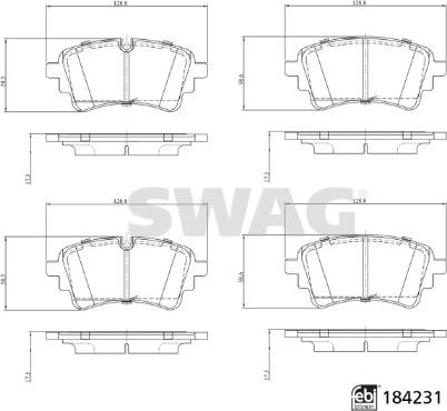Swag 33 10 9321 - Тормозные колодки, дисковые, комплект autosila-amz.com