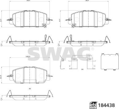 Swag 33 10 9372 - Тормозные колодки, дисковые, комплект autosila-amz.com