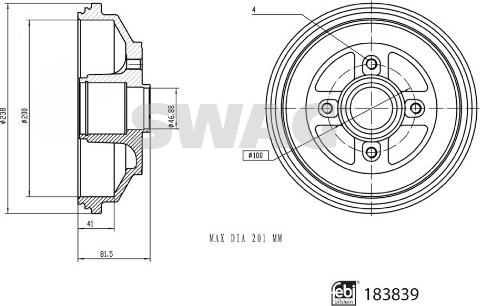 Swag 33 10 9227 - Тормозной барабан autosila-amz.com