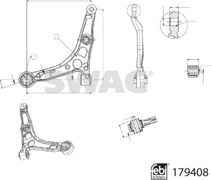 Swag 33 10 4910 - Рычаг подвески колеса autosila-amz.com