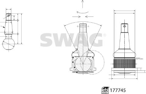 Swag 33 10 4280 - Шаровая опора, несущий / направляющий шарнир autosila-amz.com