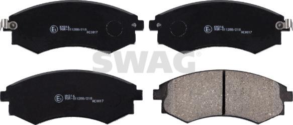 Swag 33 10 5121 - Тормозные колодки, дисковые, комплект autosila-amz.com