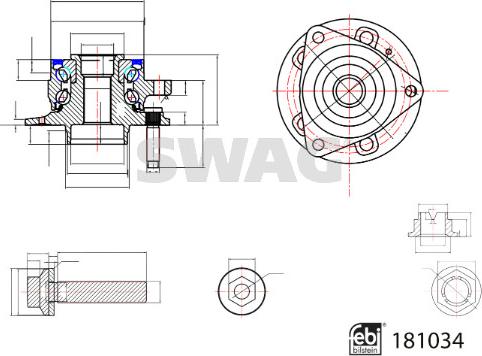 Swag 33 10 8074 - Комплект подшипника ступицы колеса autosila-amz.com