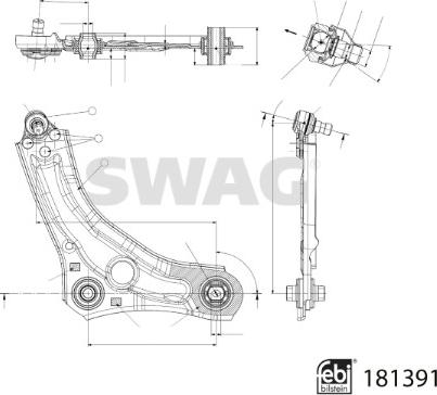 Swag 33 10 8225 - Рычаг подвески колеса autosila-amz.com