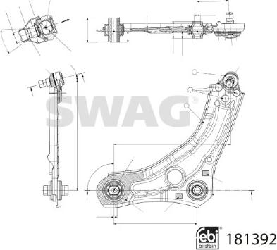 Swag 33 10 8226 - Рычаг подвески колеса autosila-amz.com