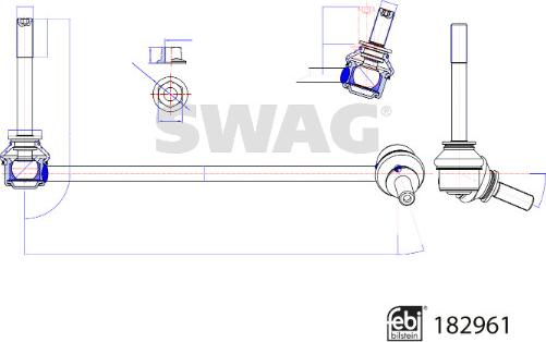 Swag 33 10 8787 - Тяга / стойка, стабилизатор autosila-amz.com