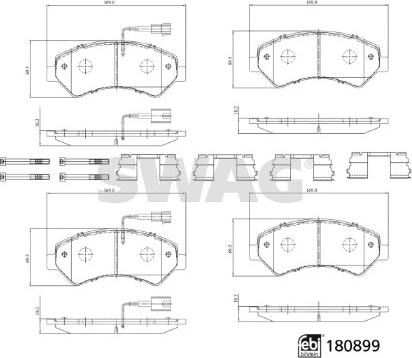 Swag 33 10 7998 - Тормозные колодки, дисковые, комплект autosila-amz.com