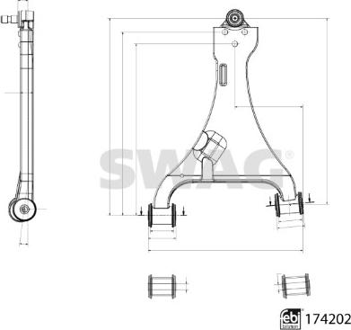 Swag 33 10 7017 - Рычаг подвески колеса autosila-amz.com