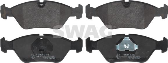 Swag 20 91 6026 - Тормозные колодки, дисковые, комплект autosila-amz.com