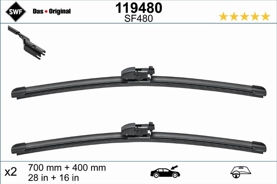 SWF 119480 - Щетка стеклоочистителя autosila-amz.com