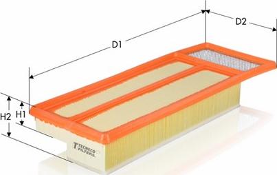 Tecneco Filters AR1451PM - Воздушный фильтр, двигатель autosila-amz.com