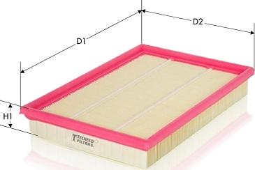 Tecneco Filters AR1642PM - Воздушный фильтр, двигатель autosila-amz.com