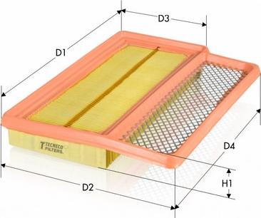 Tecneco Filters AR1450PMS - Воздушный фильтр, двигатель autosila-amz.com