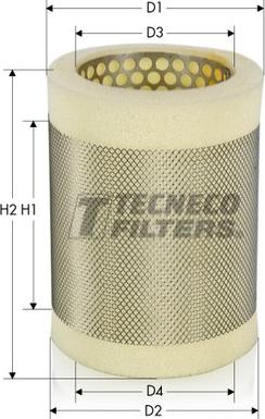 Tecneco Filters AR877S - Воздушный фильтр, двигатель autosila-amz.com