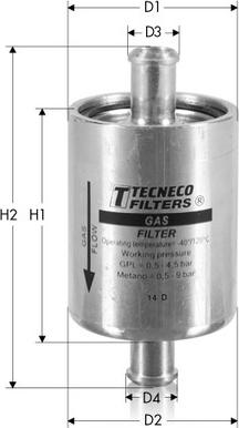 Tecneco Filters GAS13 - Топливный фильтр autosila-amz.com