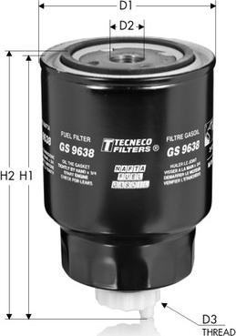 Tecneco Filters GS9638 - Топливный фильтр autosila-amz.com