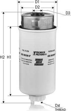 Tecneco Filters GS9039-F - Фильтр топливный FORD TRANSIT 2.0 DI T/D autosila-amz.com