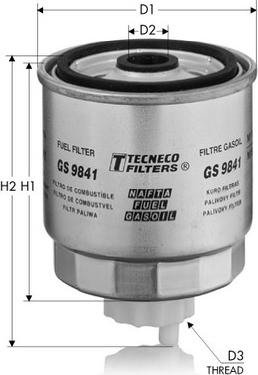 Tecneco Filters GS9841 - Топливный фильтр autosila-amz.com