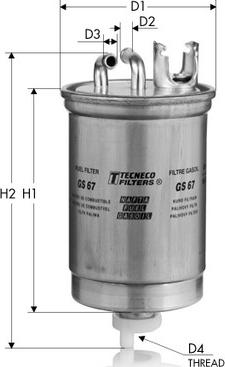 Tecneco Filters GS67 - Топливный фильтр autosila-amz.com