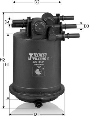 Tecneco Filters GS143-P - Топливный фильтр autosila-amz.com