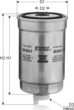 Tecneco Filters GS8845 - Топливный фильтр autosila-amz.com