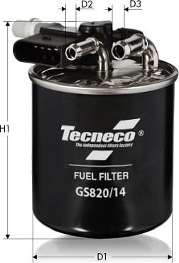 Tecneco Filters GS820/14 - Фильтр топливный MB W176 12/W246/W242/W/C/S204/C117/W461/C292/X/W166/Sprinter,Infiniti autosila-amz.com