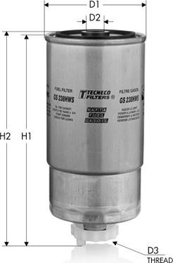 Tecneco Filters GS238HWS - Топливный фильтр autosila-amz.com