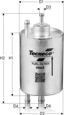 Tecneco Filters IN68 - Топливный фильтр autosila-amz.com