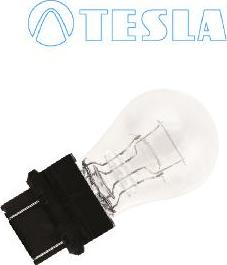 TESLA B77301 - Лампа двухконтактная габарит, поворот, стоп-сигнал 12VхP27/7W белая ИНОМАРКИ пласт. цоколь 3157 autosila-amz.com