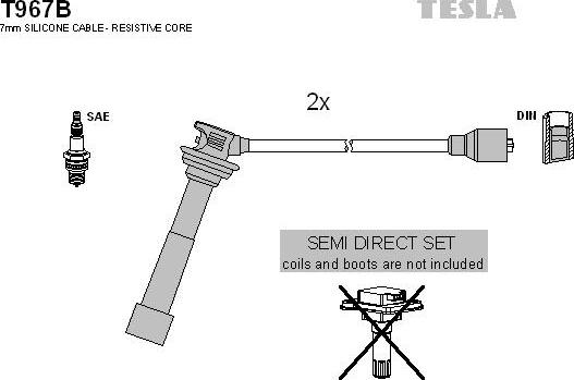 TESLA T967B - Комплект проводов зажигания autosila-amz.com