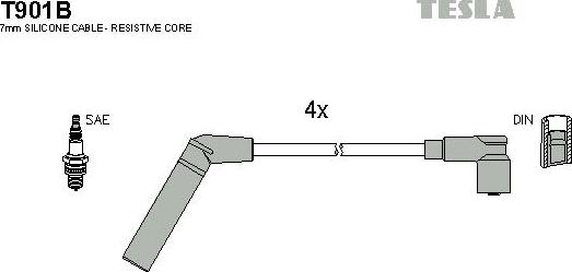 TESLA T901B - Комплект проводов зажигания autosila-amz.com