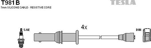 TESLA T981B - Комплект проводов зажигания autosila-amz.com