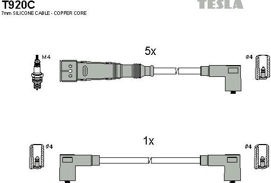 TESLA T920C - Комплект проводов зажигания autosila-amz.com