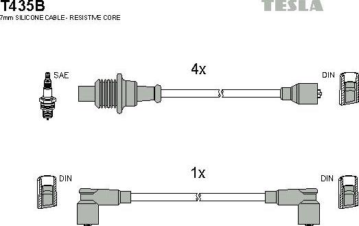 TESLA T435B - Комплект проводов зажигания autosila-amz.com