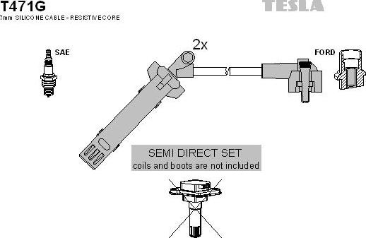 TESLA T471G - Комплект проводов зажигания autosila-amz.com