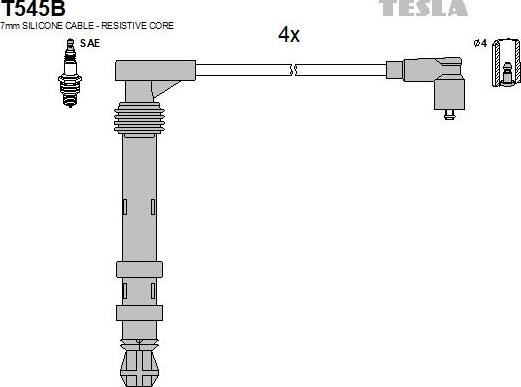 TESLA T545B - Комплект проводов зажигания autosila-amz.com