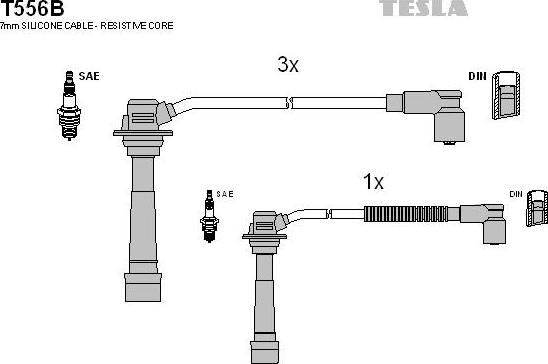 TESLA T556B - Комплект проводов зажигания autosila-amz.com