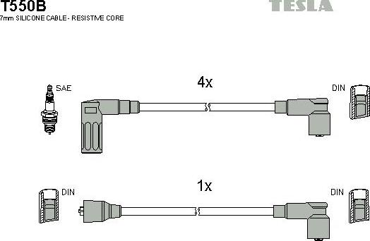 TESLA T550B - Комплект проводов зажигания autosila-amz.com