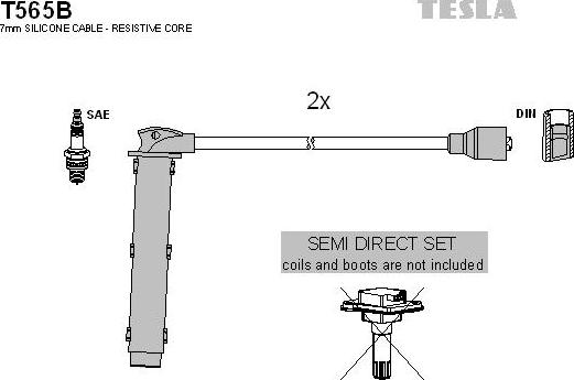 TESLA T565B - Комплект проводов зажигания autosila-amz.com