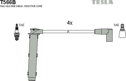 TESLA T566B - Комплект проводов зажигания autosila-amz.com