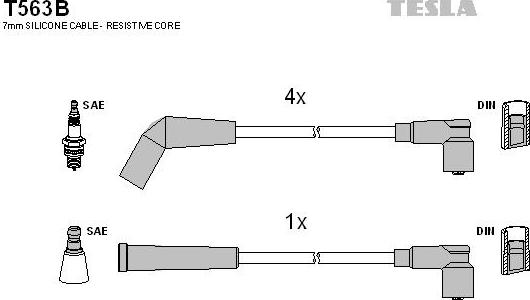 TESLA T563B - Комплект проводов зажигания autosila-amz.com
