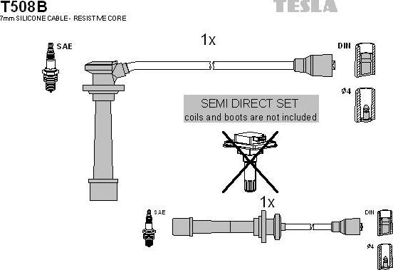 TESLA T508B - Комплект проводов зажигания autosila-amz.com