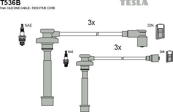 TESLA T536B - Комплект проводов зажигания autosila-amz.com