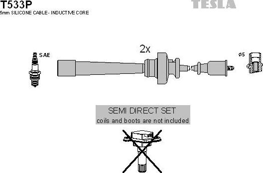 TESLA T533P - Комплект проводов зажигания autosila-amz.com